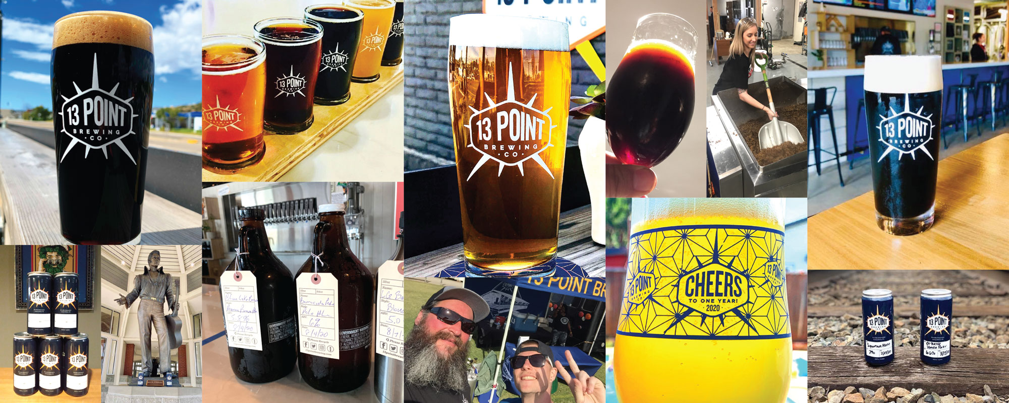 13 Points Brewery, Beers, and Events Collage